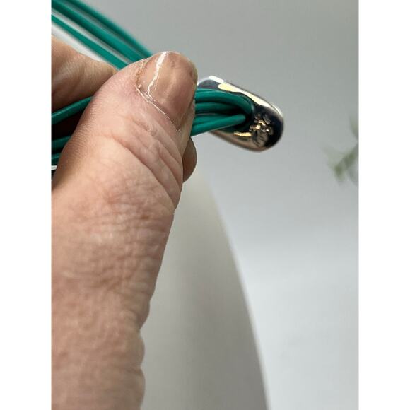 Simon Sebbag Israel Designer Multistrand Turquoise Teal Leather Slide Necklace - Picture 9 of 9